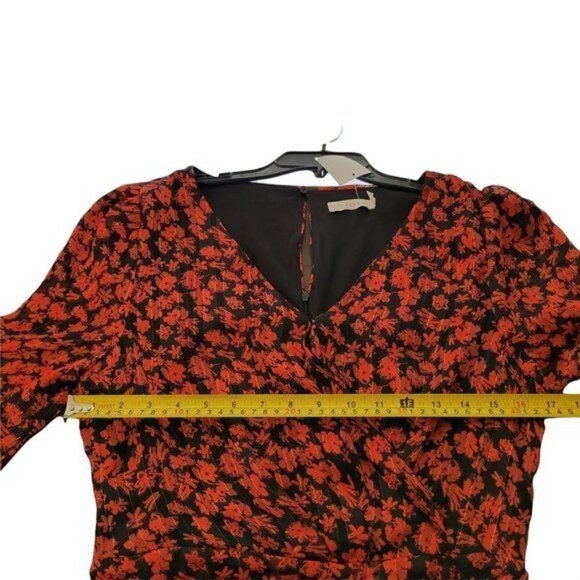 New LUSH Floral Print Long Sleeve V Neck Mini Dress - Picture 9 of 9